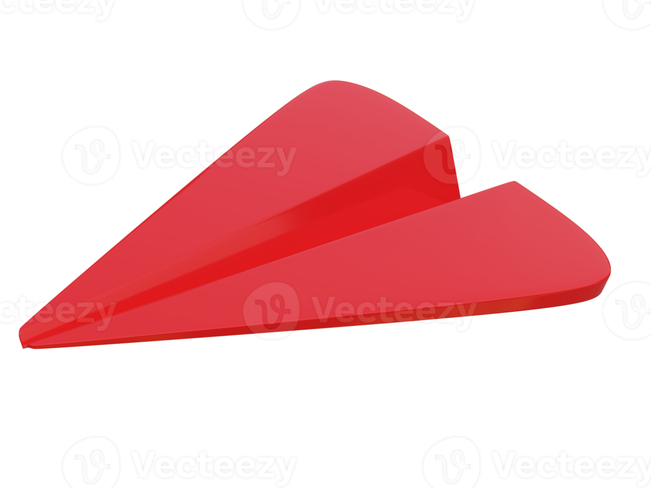 Red paper airplane icon. 3d render. png