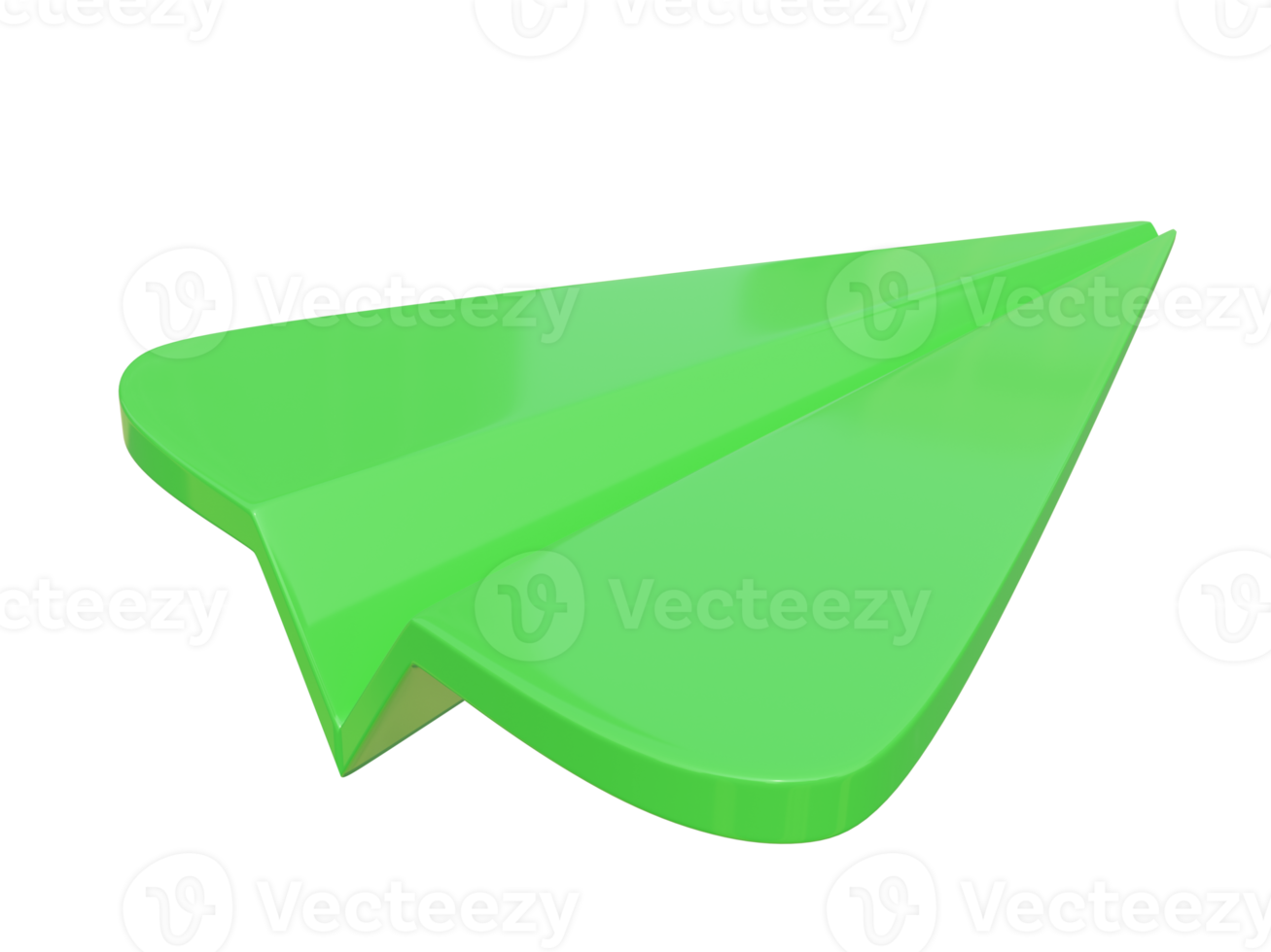 Green paper airplane icon. 3d render. png