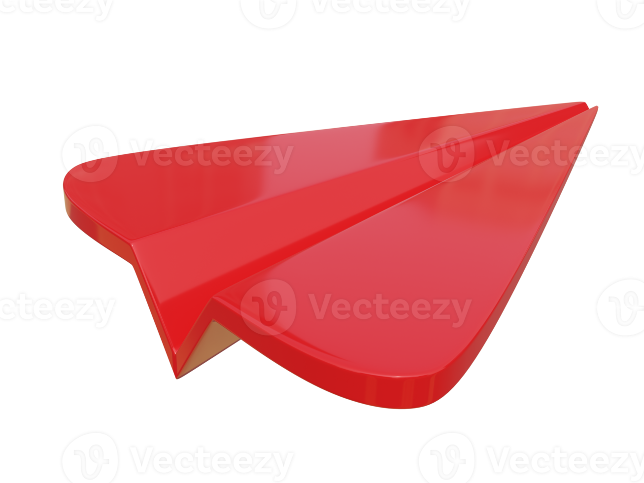 Red paper airplane icon. 3d render. png