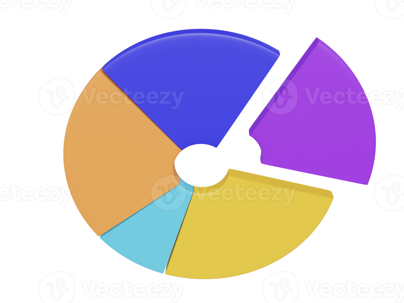 Colored round chart. 3d render. png