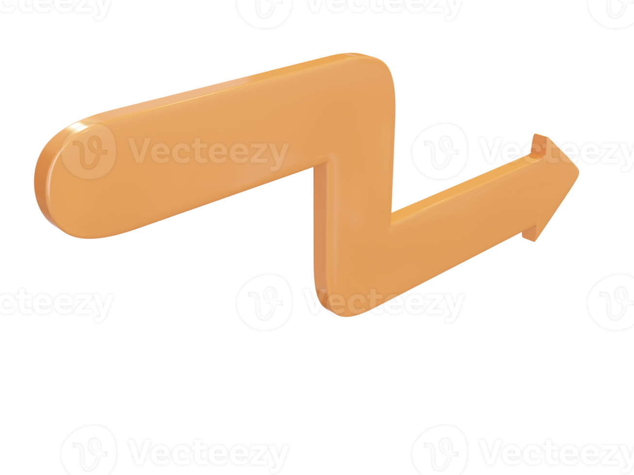 oranje pijl bliksem. 3d veroorzaken. png