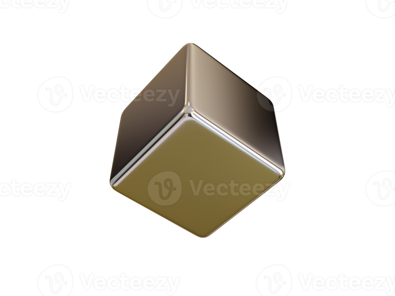 3d form, metall geometrisk figur. 3d framställa. png