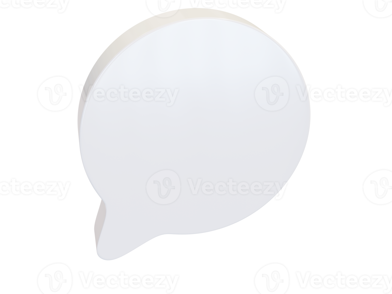 White round dialog bubble. 3d render. png