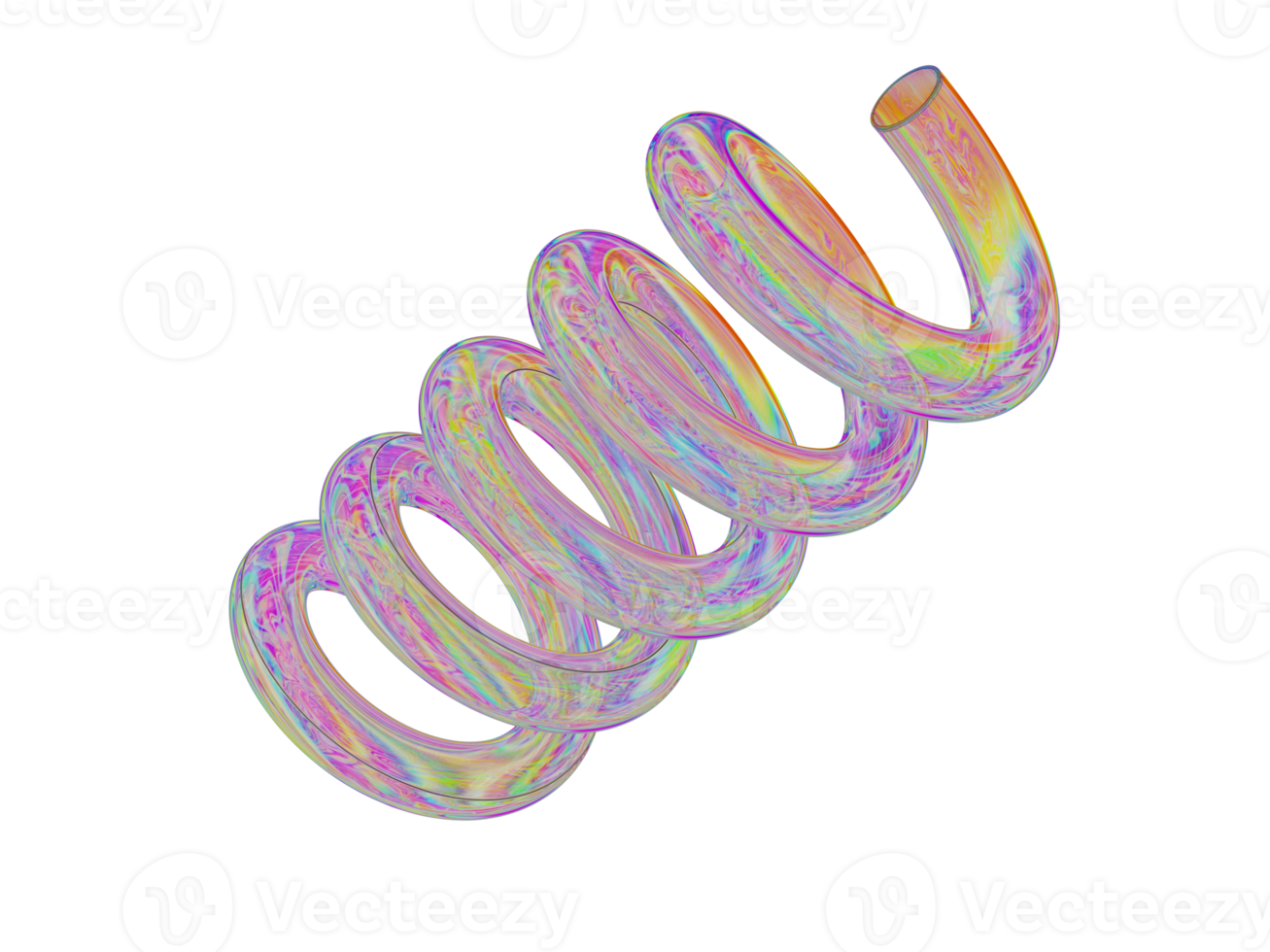 3D-Form, geometrische Figur des Regenbogens. 3D-Rendering. png