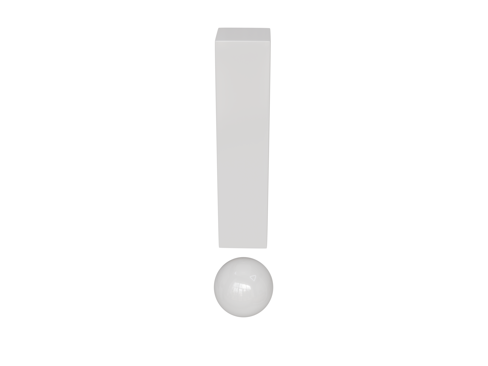 White exclamation mark. 3d render. 16653668 PNG
