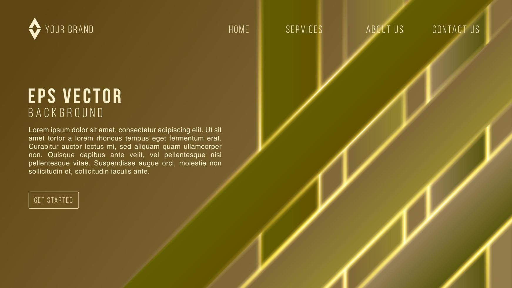 Brown and yellow minimalism background in large web page screen size vector