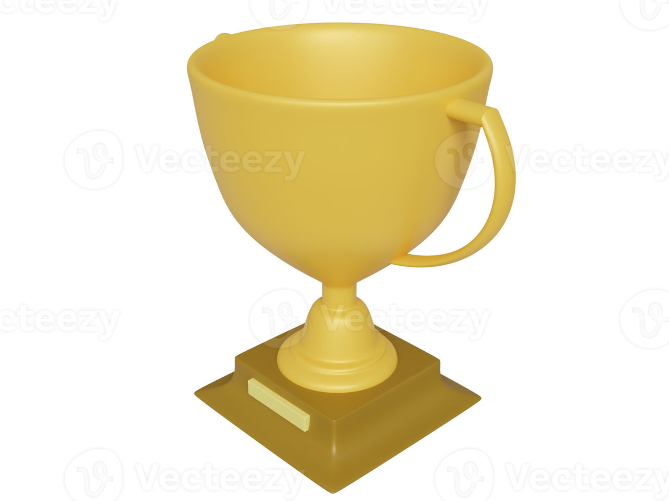 Golden award cup. 3d render png