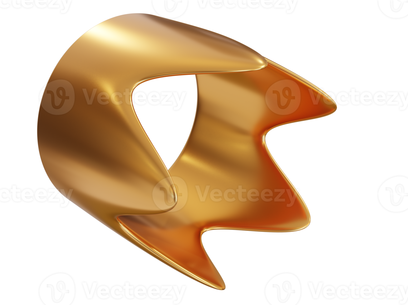 Golden cartoon crown. 3d render. png