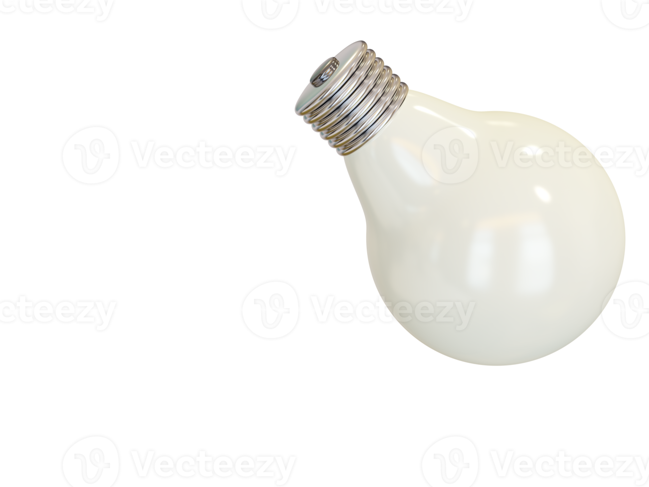White light bulb. 3d render png