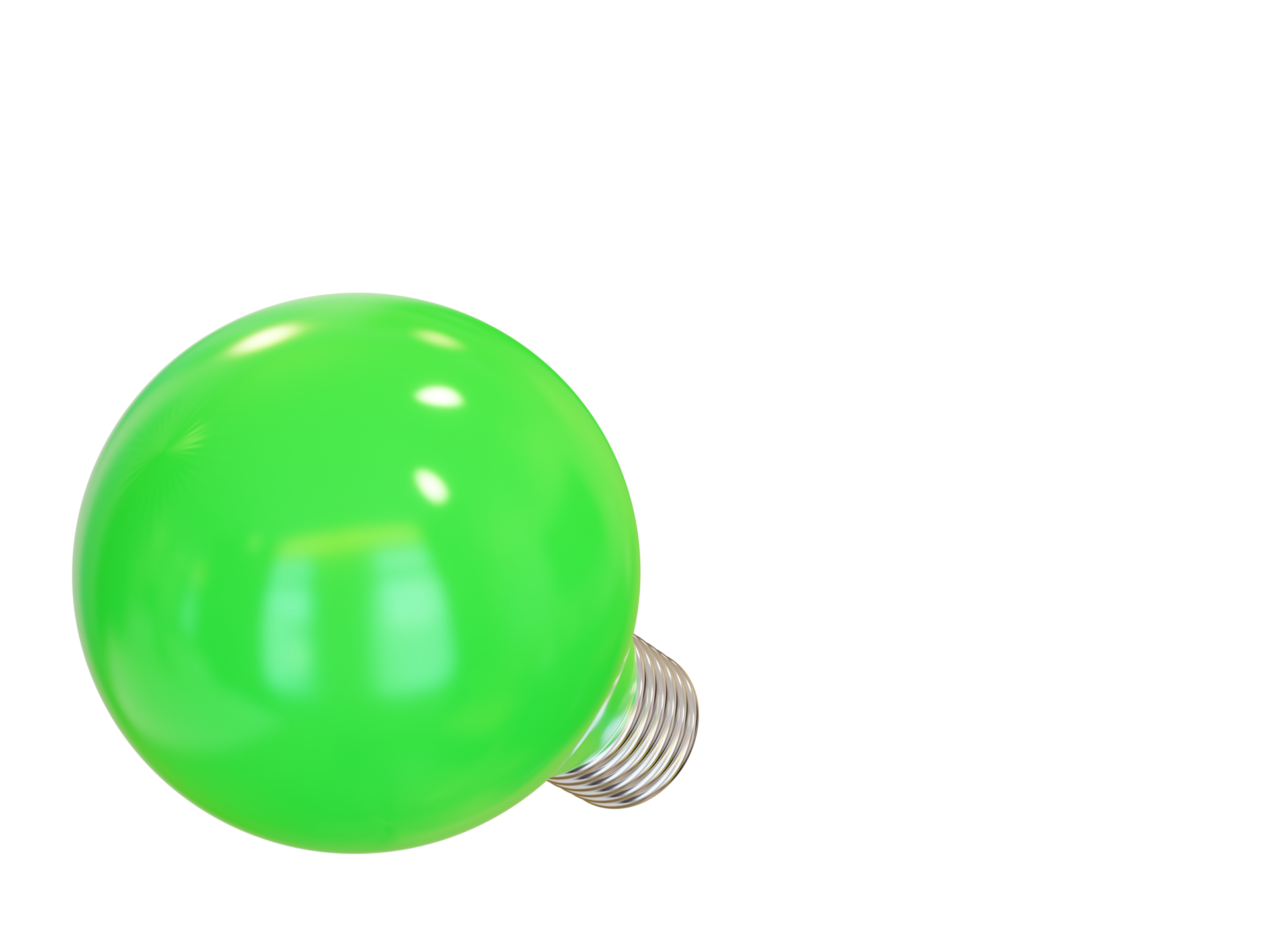 Free Green light bulb. 3d render 16653718 PNG with Transparent Background