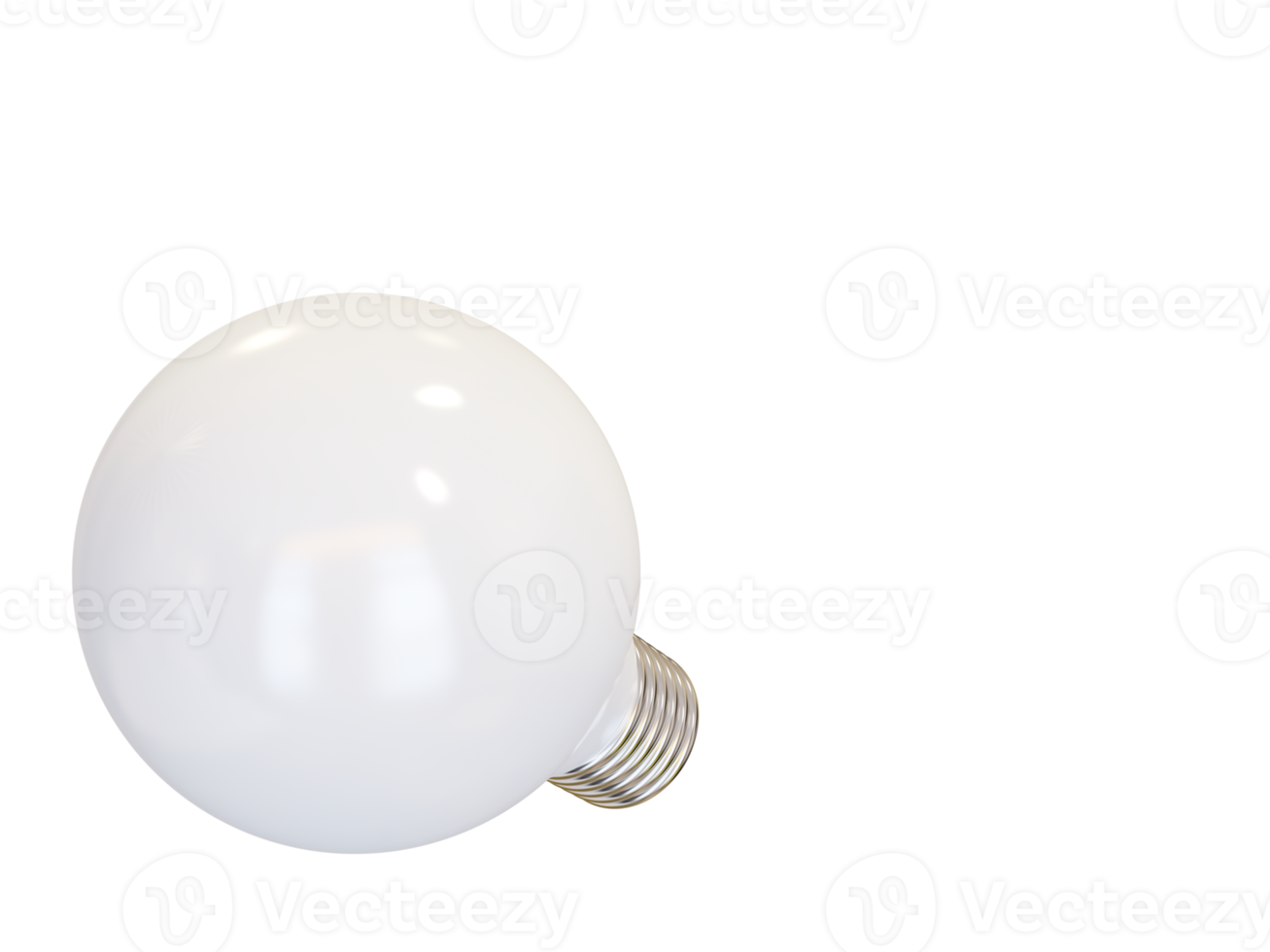 White light bulb. 3d render png