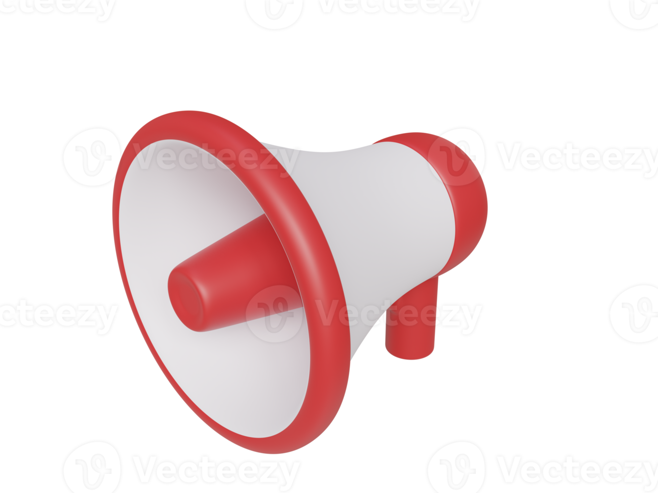 White red megaphone. 3d render. png