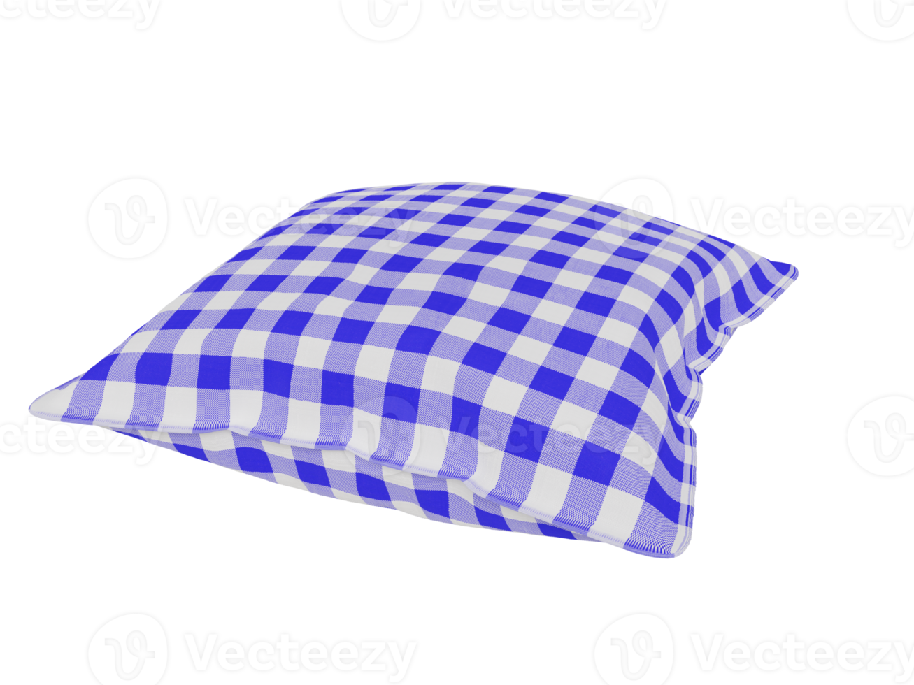 Checkered realistic pillow. 3d render png