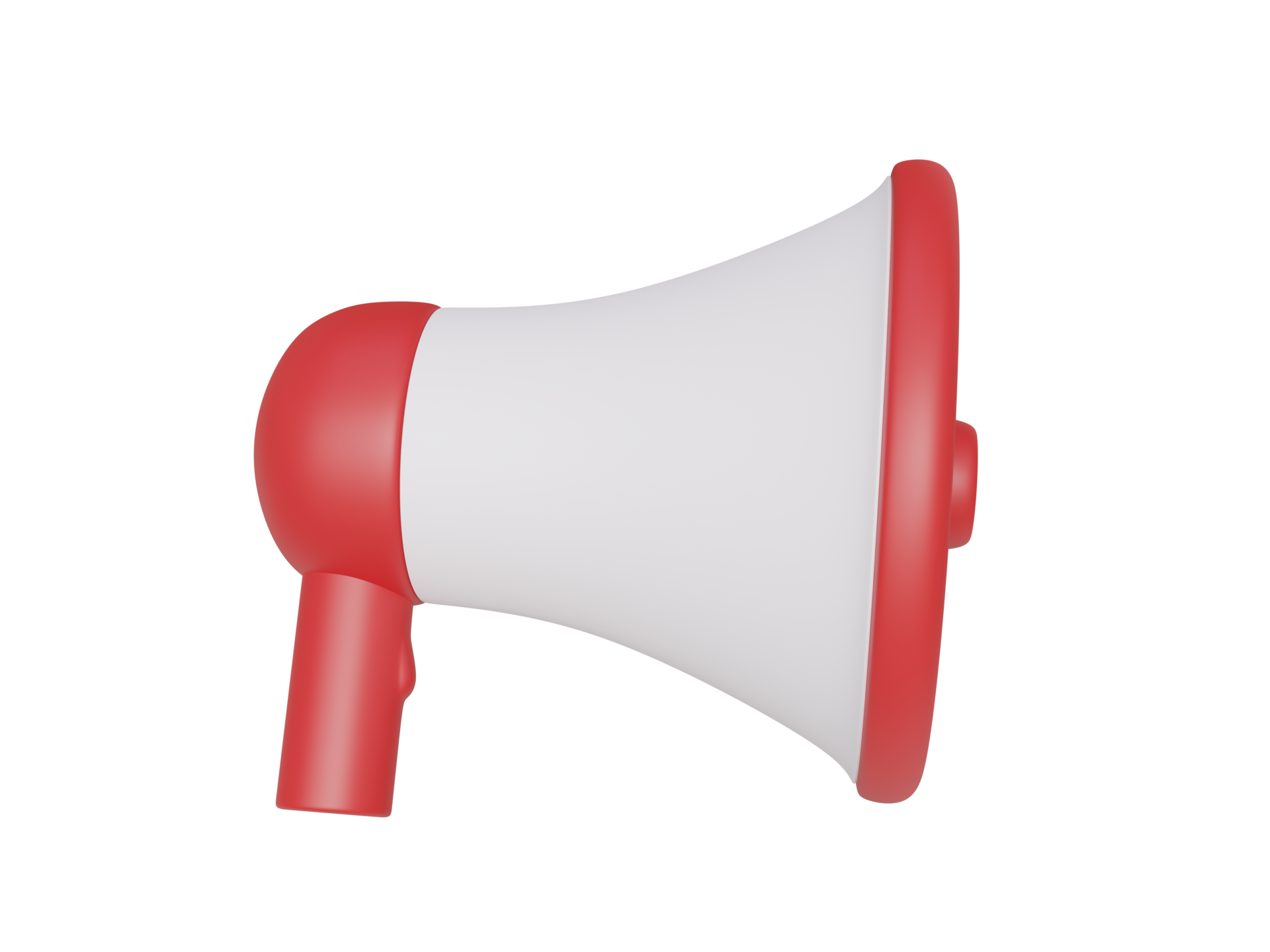 White red megaphone. 3d render. 16653727 PNG
