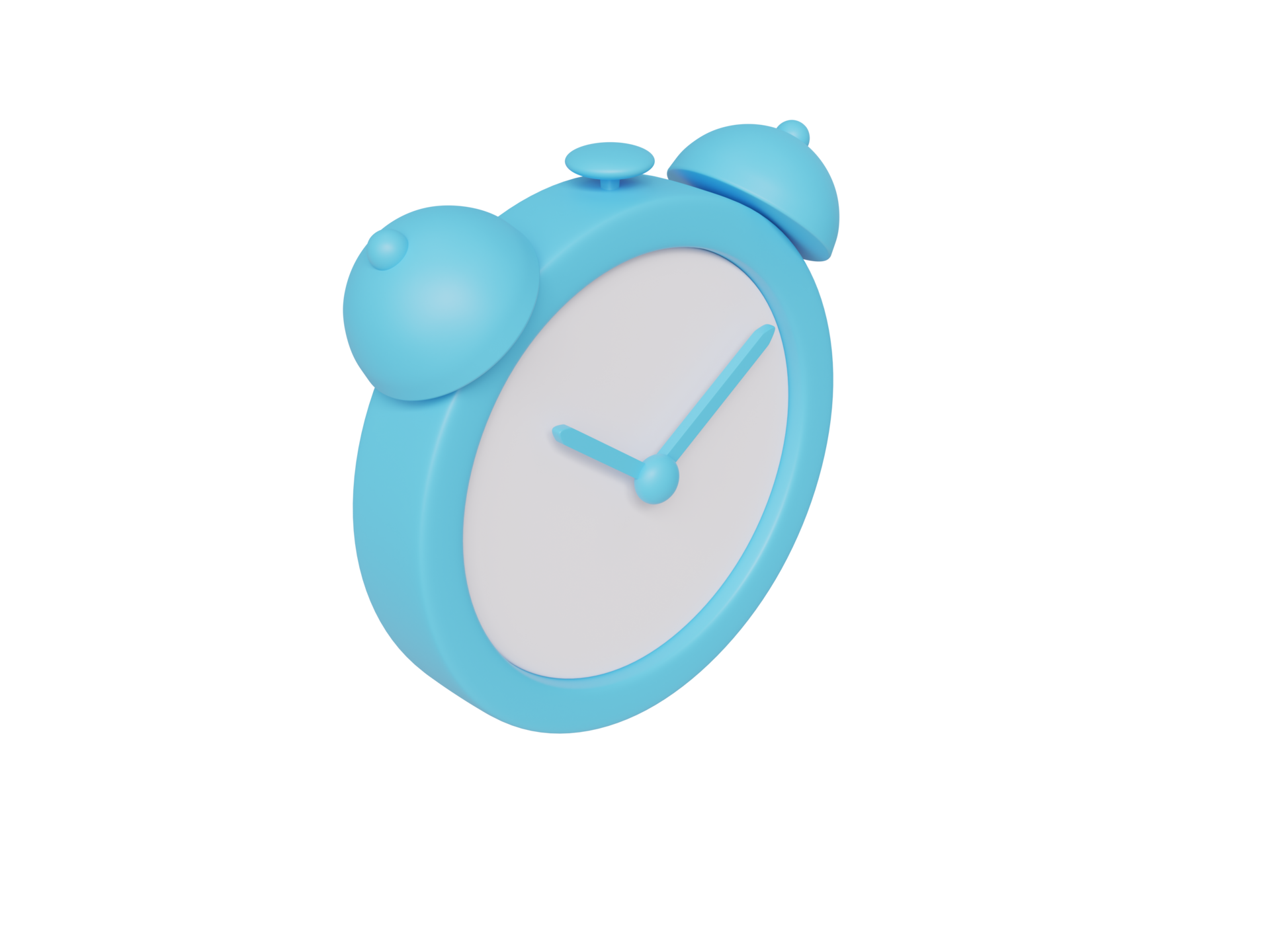 Blue cartoon alarm clock. 3d render. 16653746 PNG
