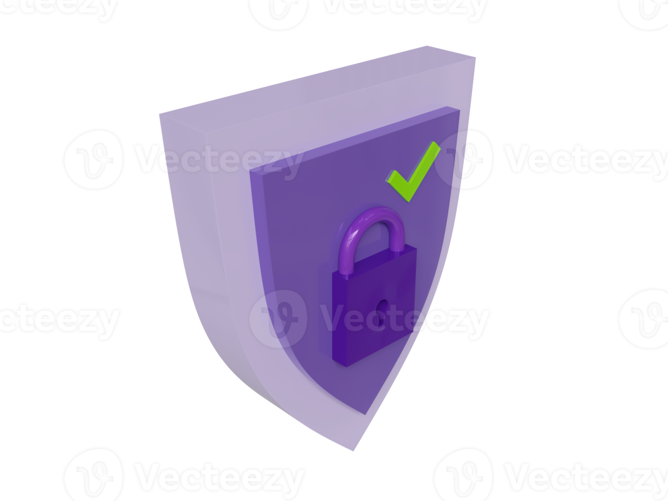 Protection enabled violet symbol. 3d render. png