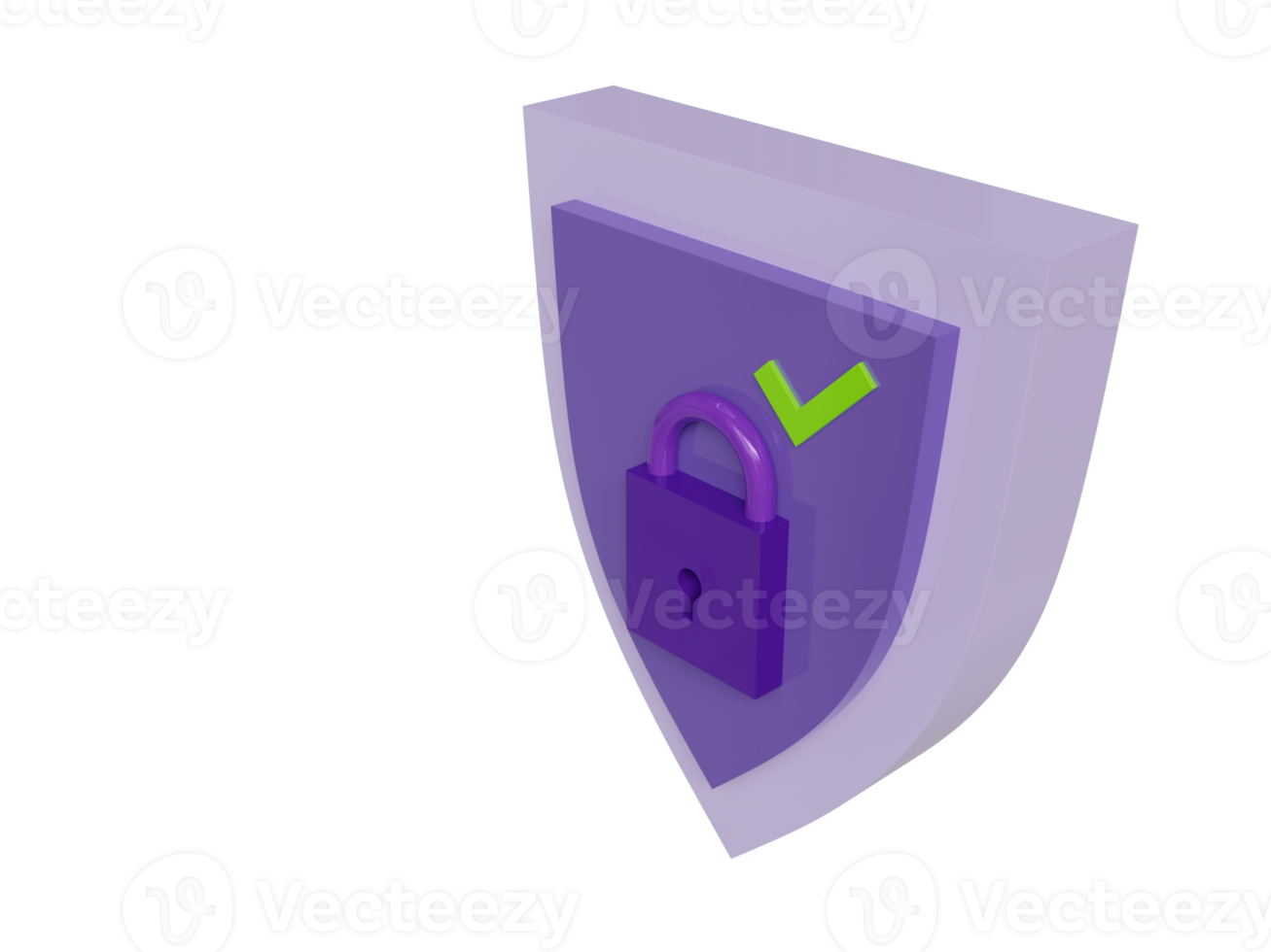 Protection enabled violet symbol. 3d render. png