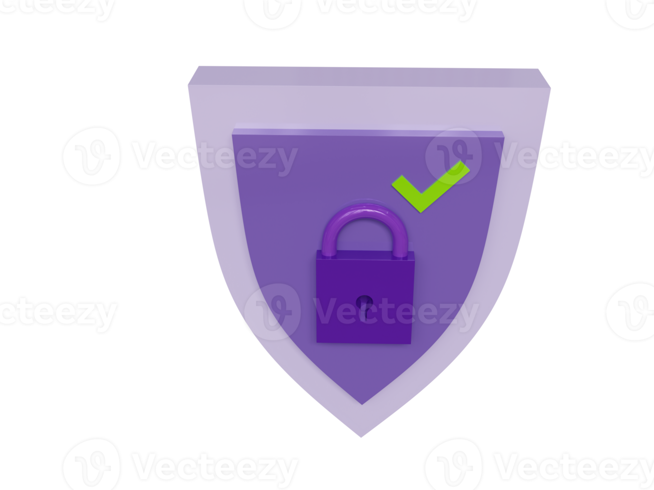 Protection enabled violet symbol. 3d render. png