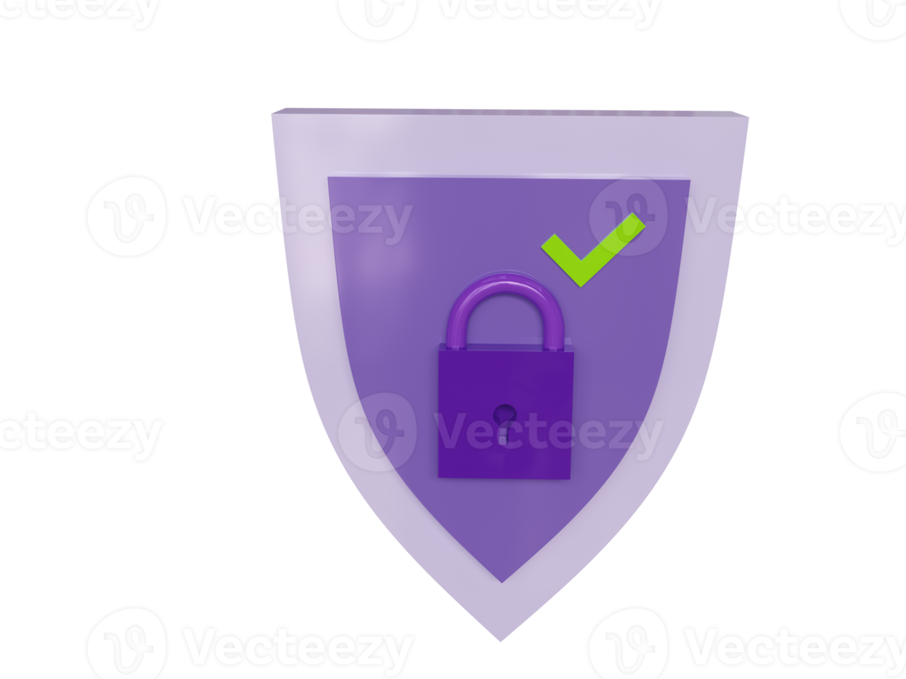 Protection enabled violet symbol. 3d render. png