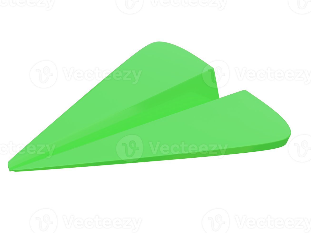 Green paper airplane icon. 3d render. png