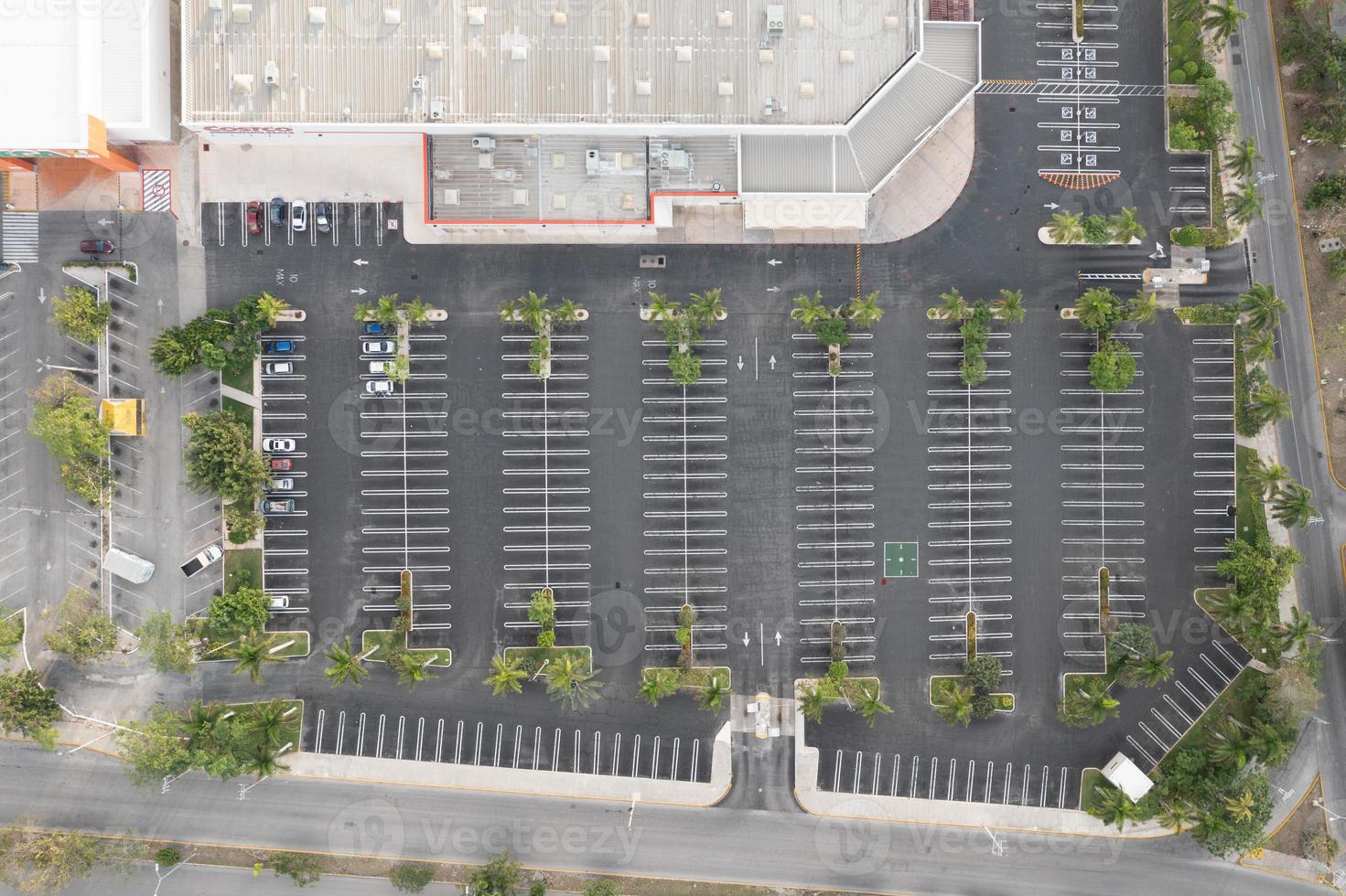 Aerial view of a parking lot in Cancun, Quintana Roo, Mexico photo