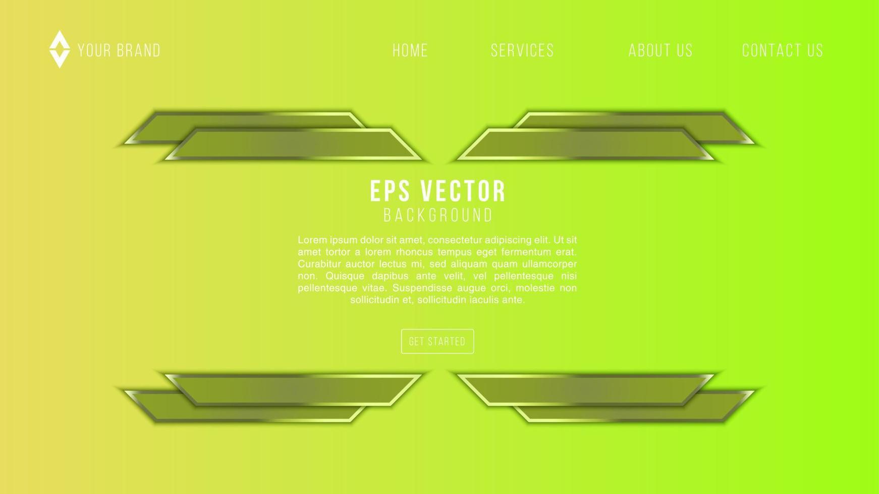 Green yellow abstract background. geometric shapes composition web page. Vector illustration