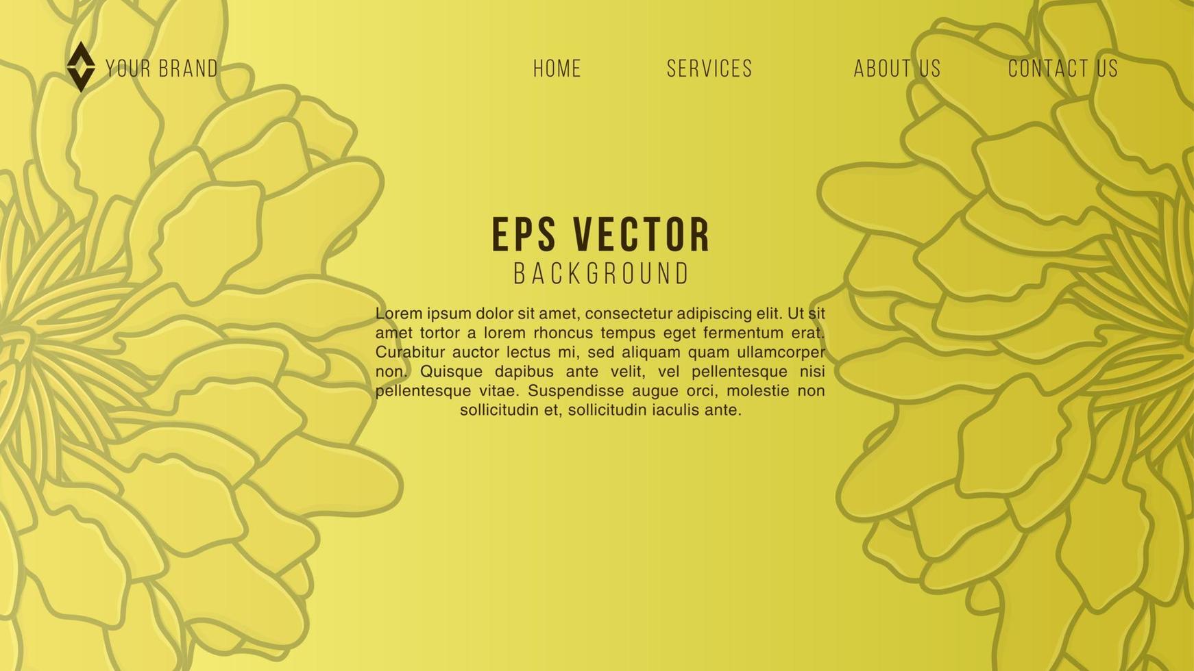 Yellow landing page template of Vegetables. Modern design concept of web page design for website and mobile website. Easy to edit and customize. Vector Illustration