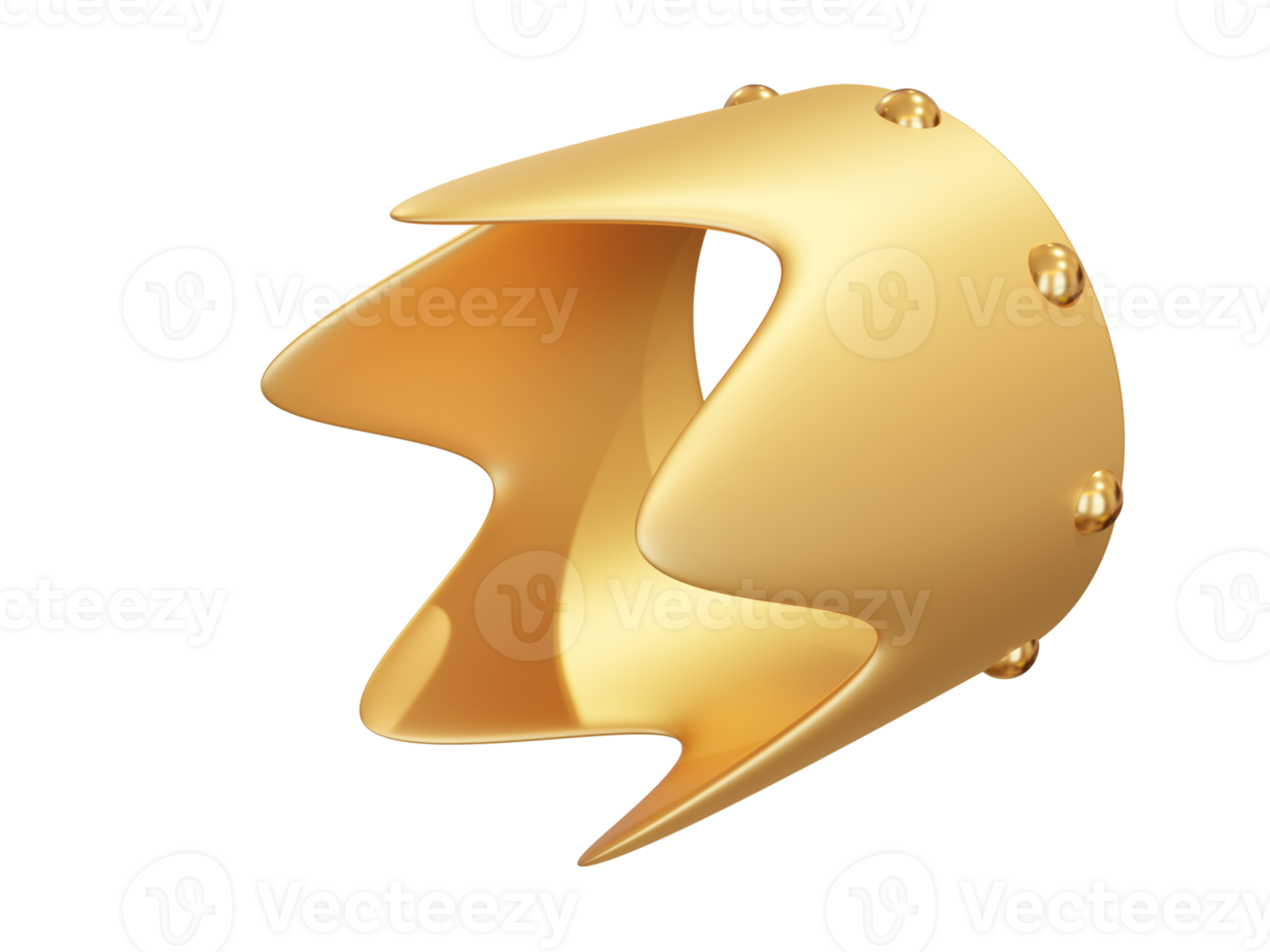 Golden cartoon crown. 3d render. png