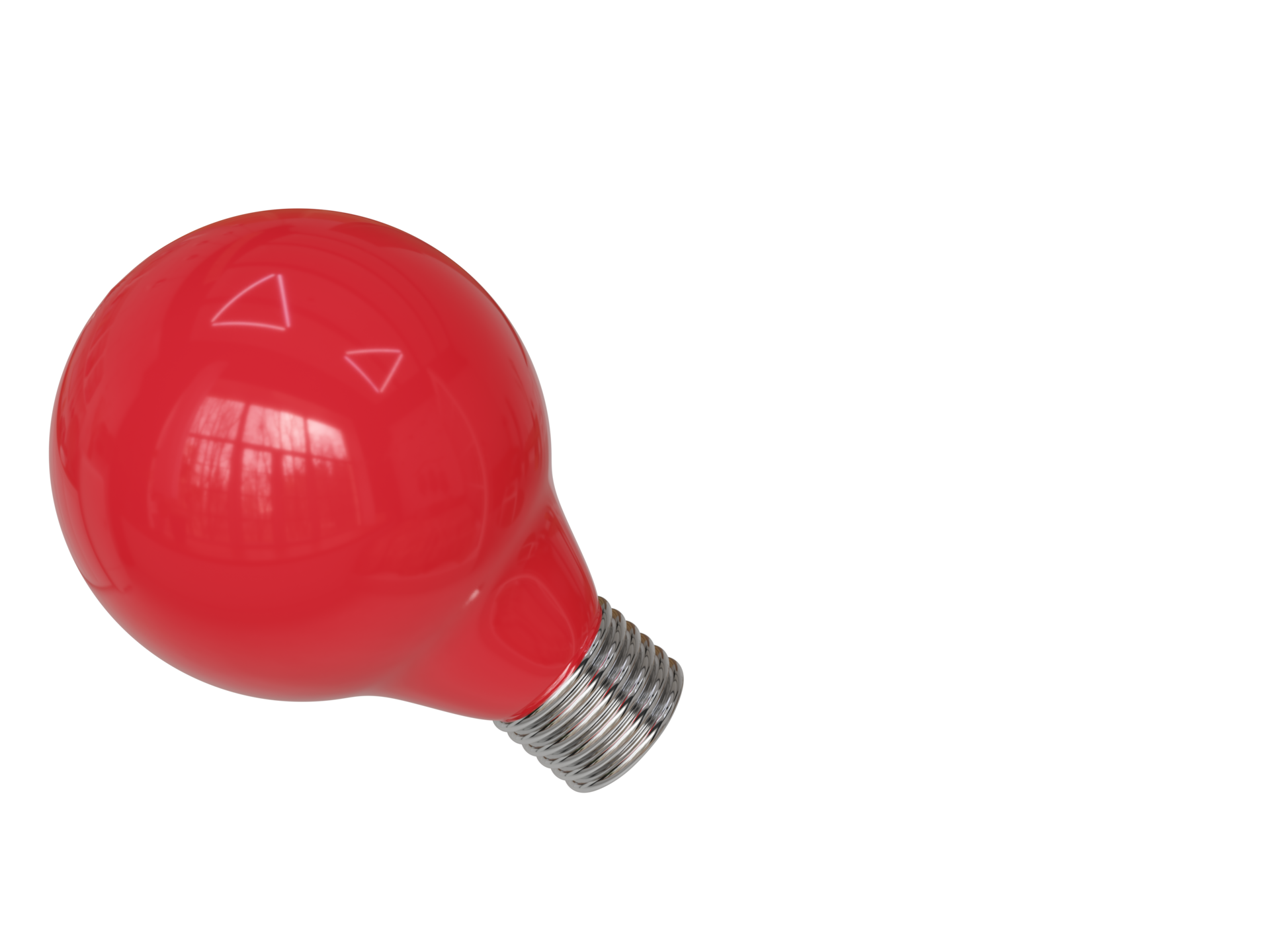Red light bulb. 3d render 16653908 PNG