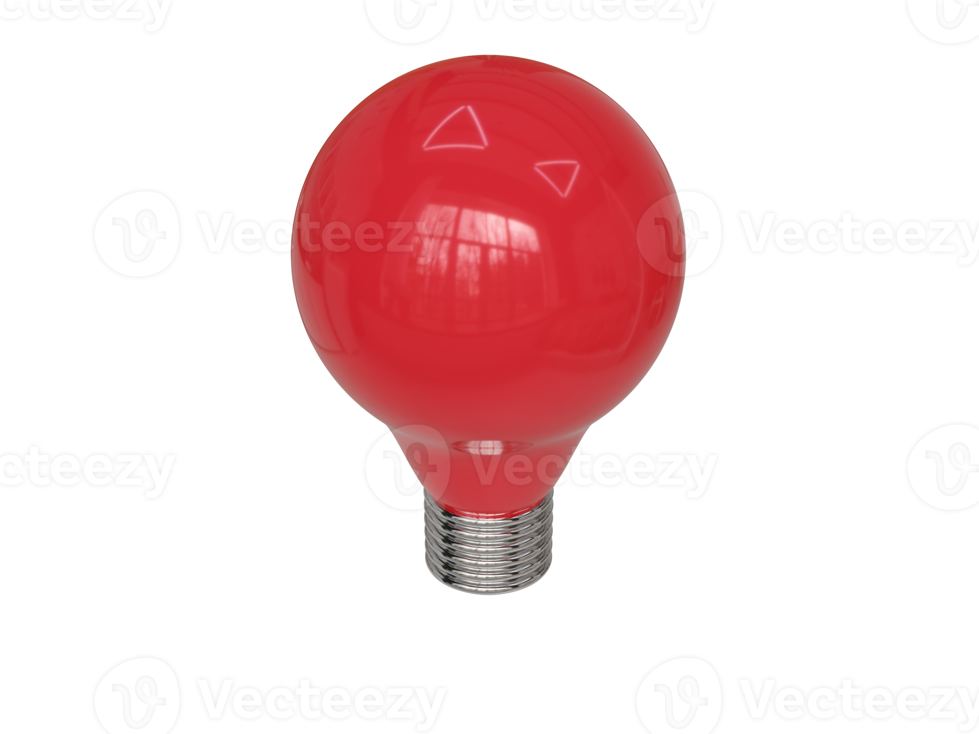 Red light bulb. 3d render 16653916 PNG