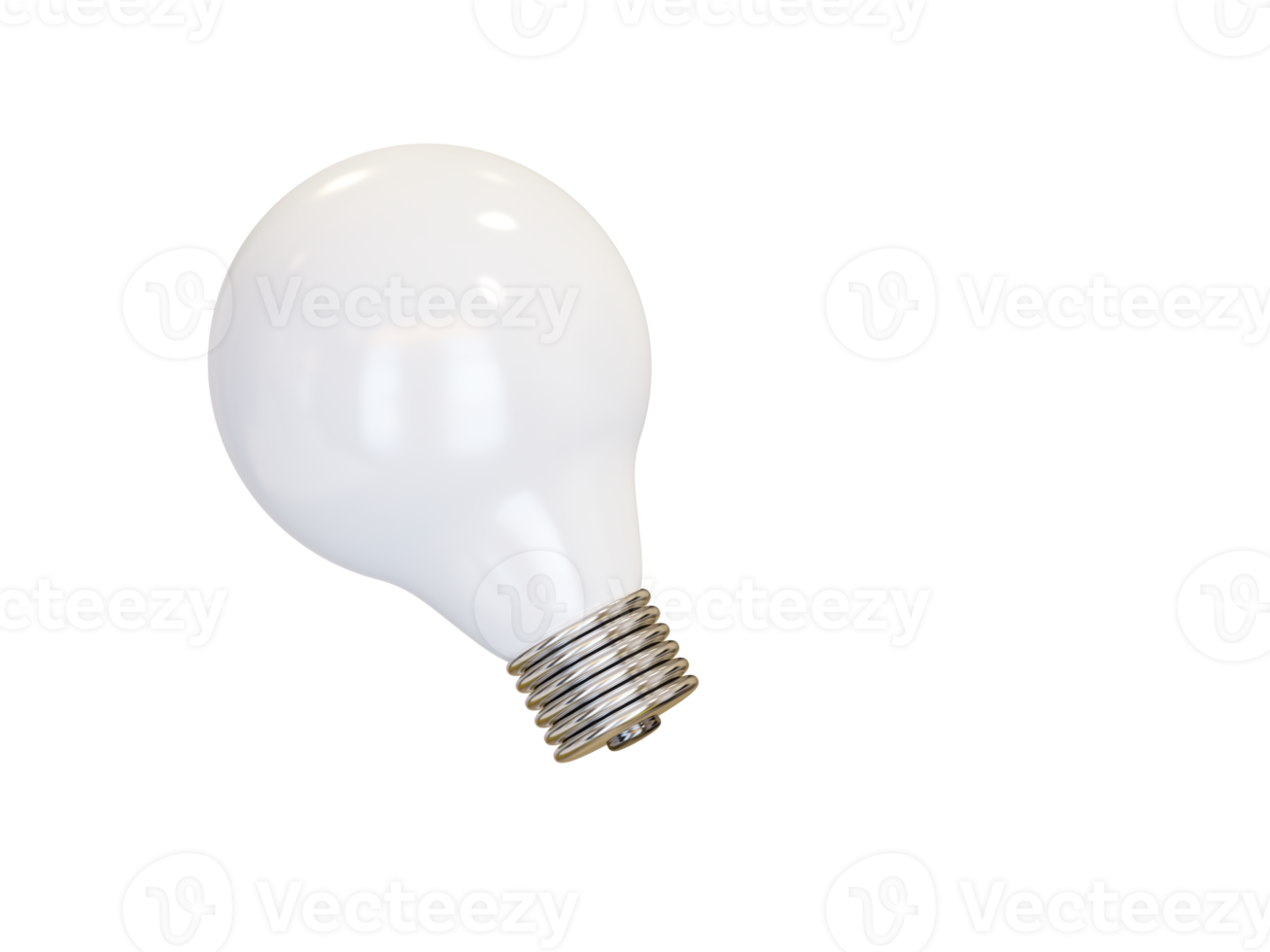 White light bulb. 3d render png