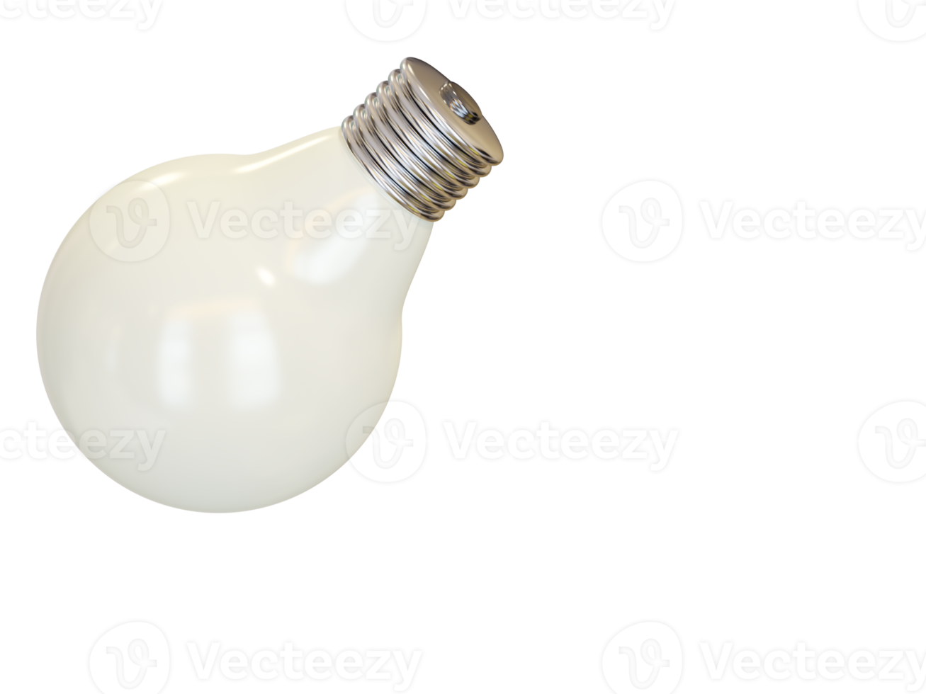 White light bulb. 3d render png