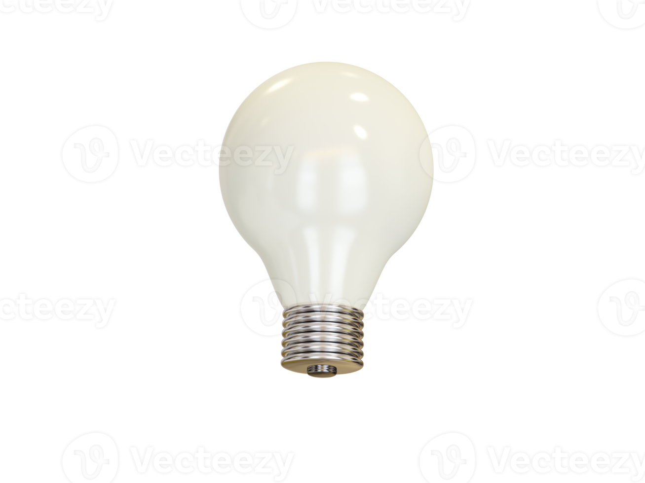 White light bulb. 3d render png