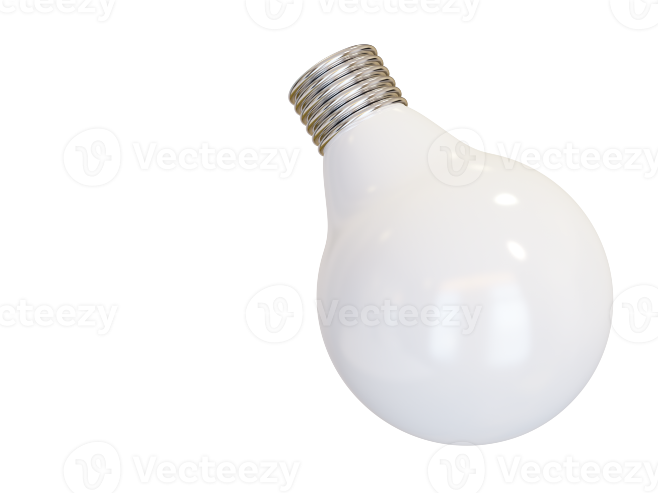 White light bulb. 3d render png