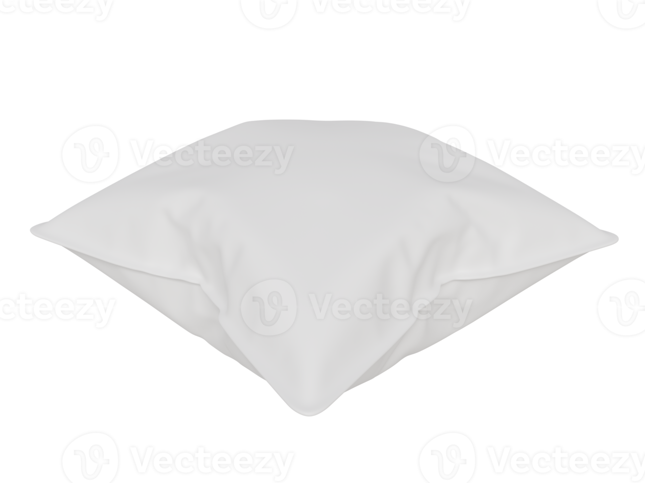 weißes quadratisches kissen des modells. 3D-Rendering png