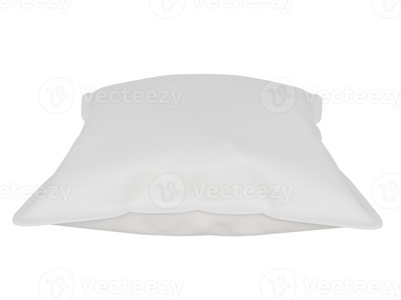 weißes quadratisches kissen des modells. 3D-Rendering png