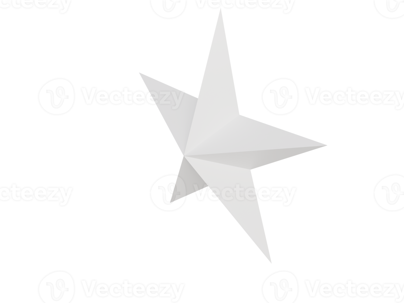 White volumetric star. 3d render. png