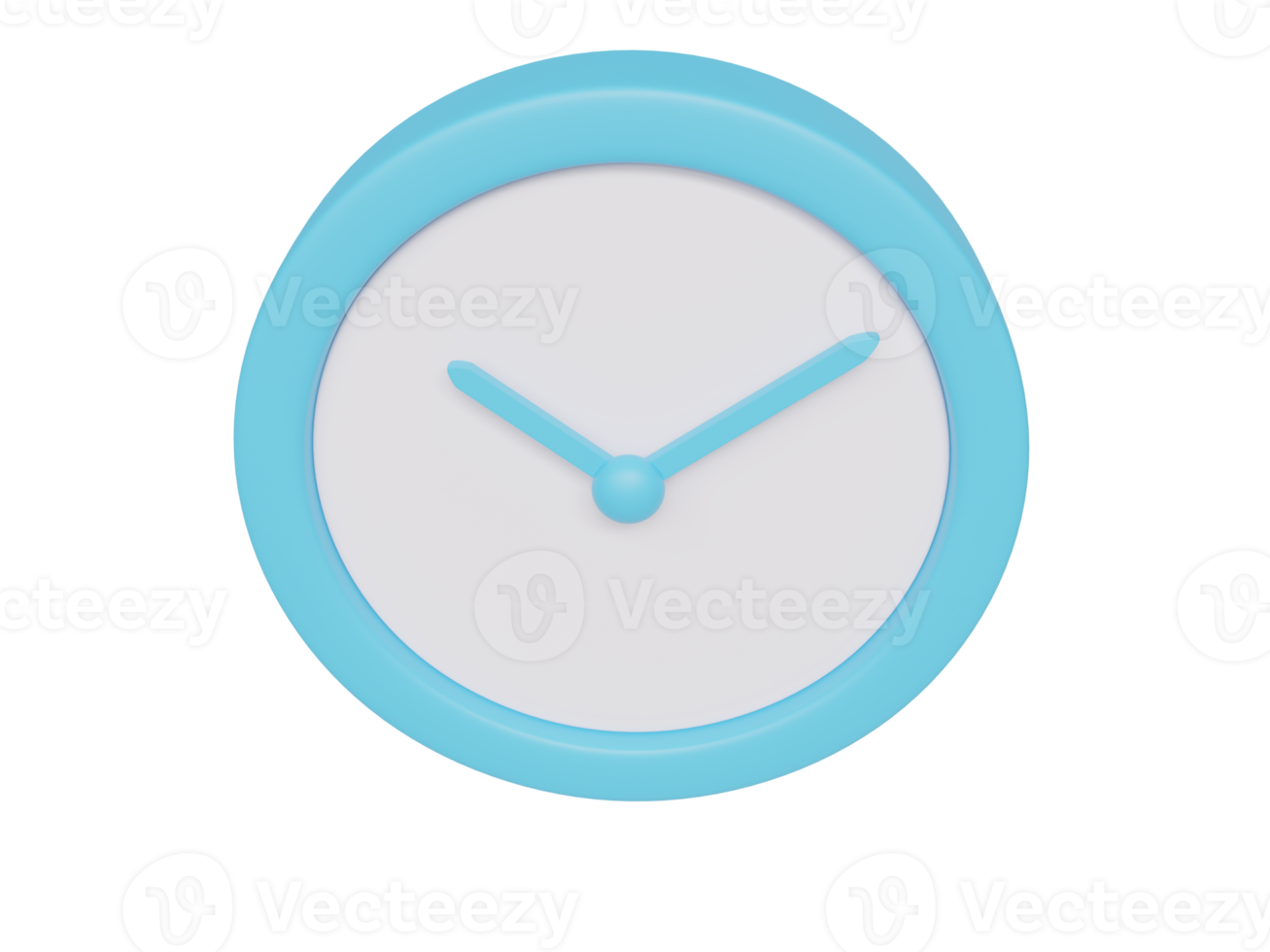 Blue cartoon clock. 3d render. png