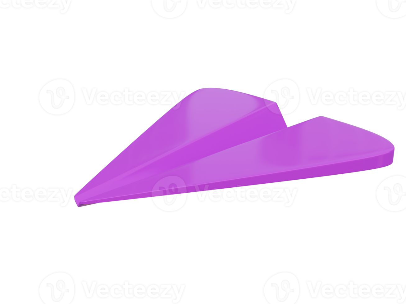 violett papper flygplan ikon. 3d framställa. png