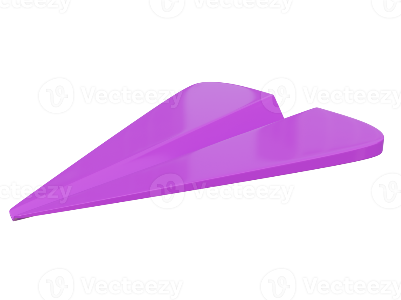 Violet paper airplane icon. 3d render. png