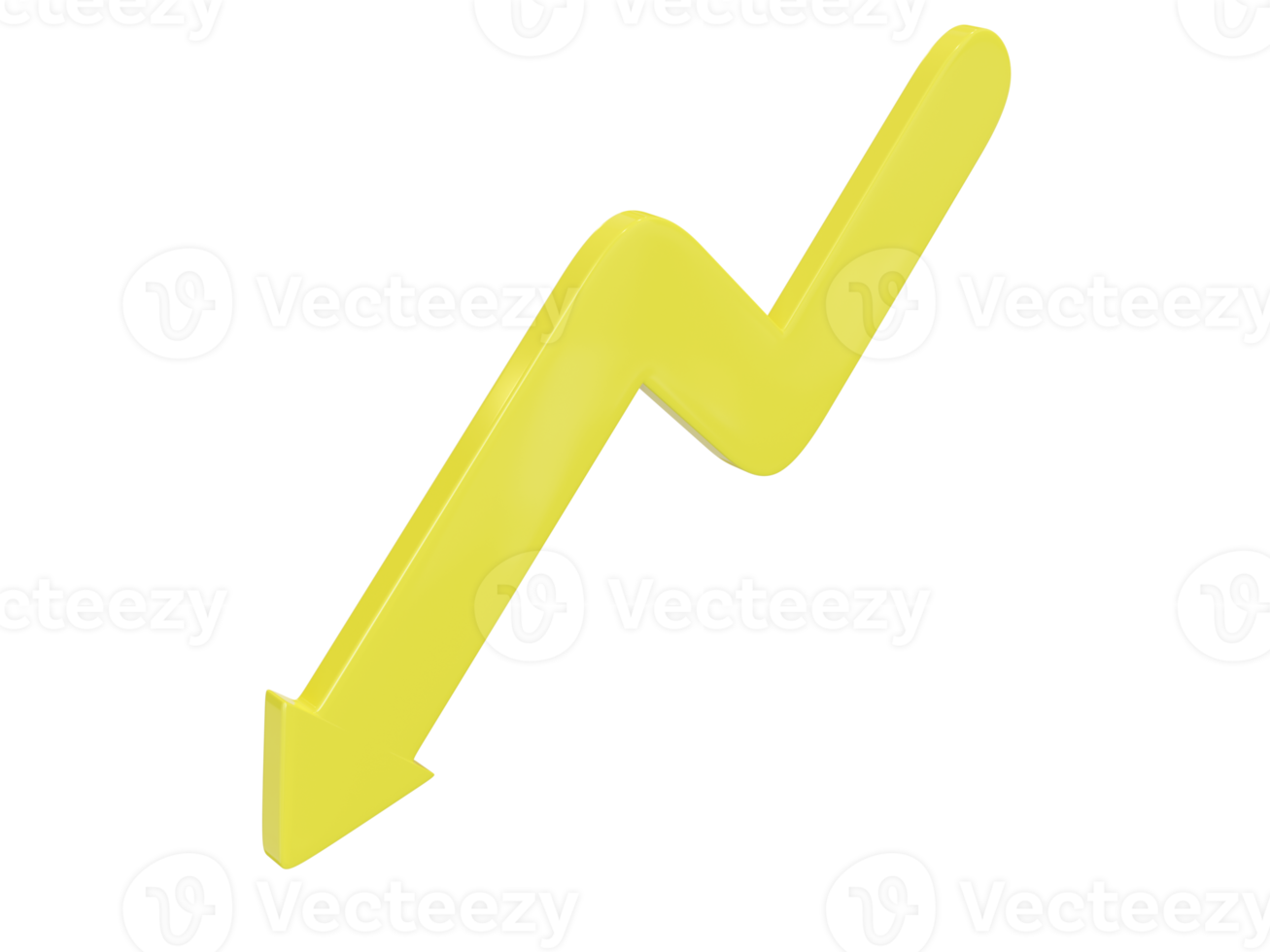 geel pijl bliksem. 3d veroorzaken. png