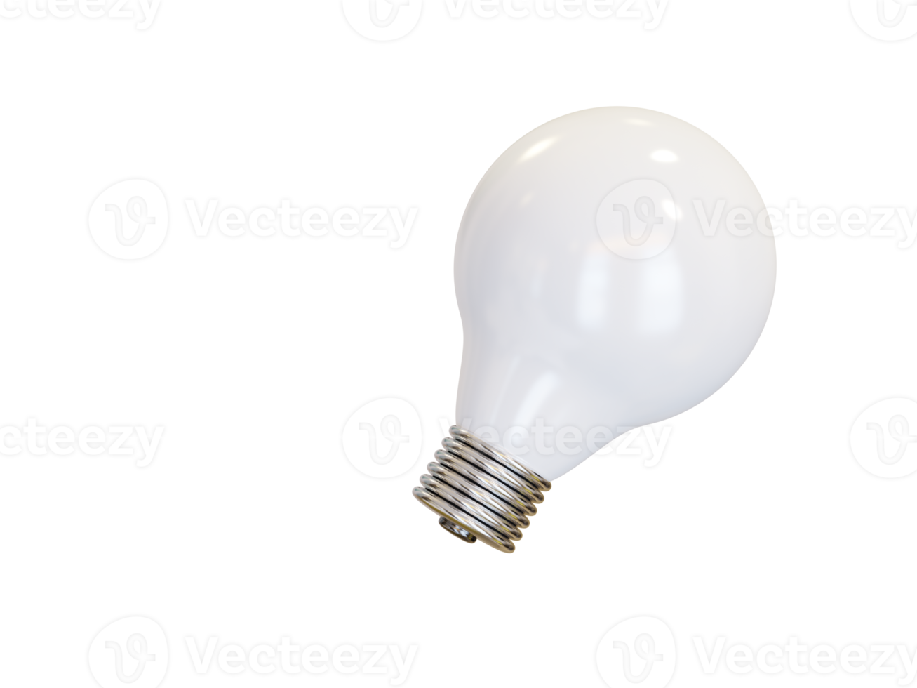White light bulb. 3d render png