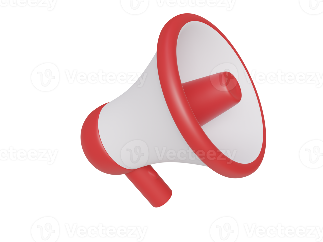 White red megaphone. 3d render. png