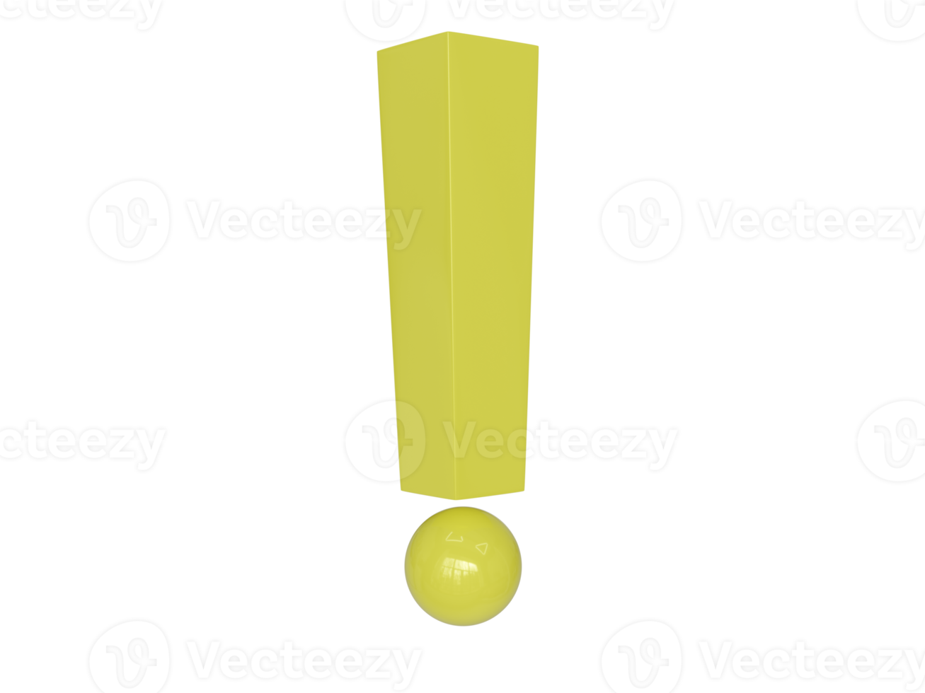 gelbes Ausrufezeichen. 3D-Rendering. png