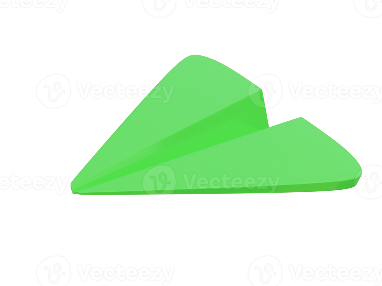 Green paper airplane icon. 3d render. png