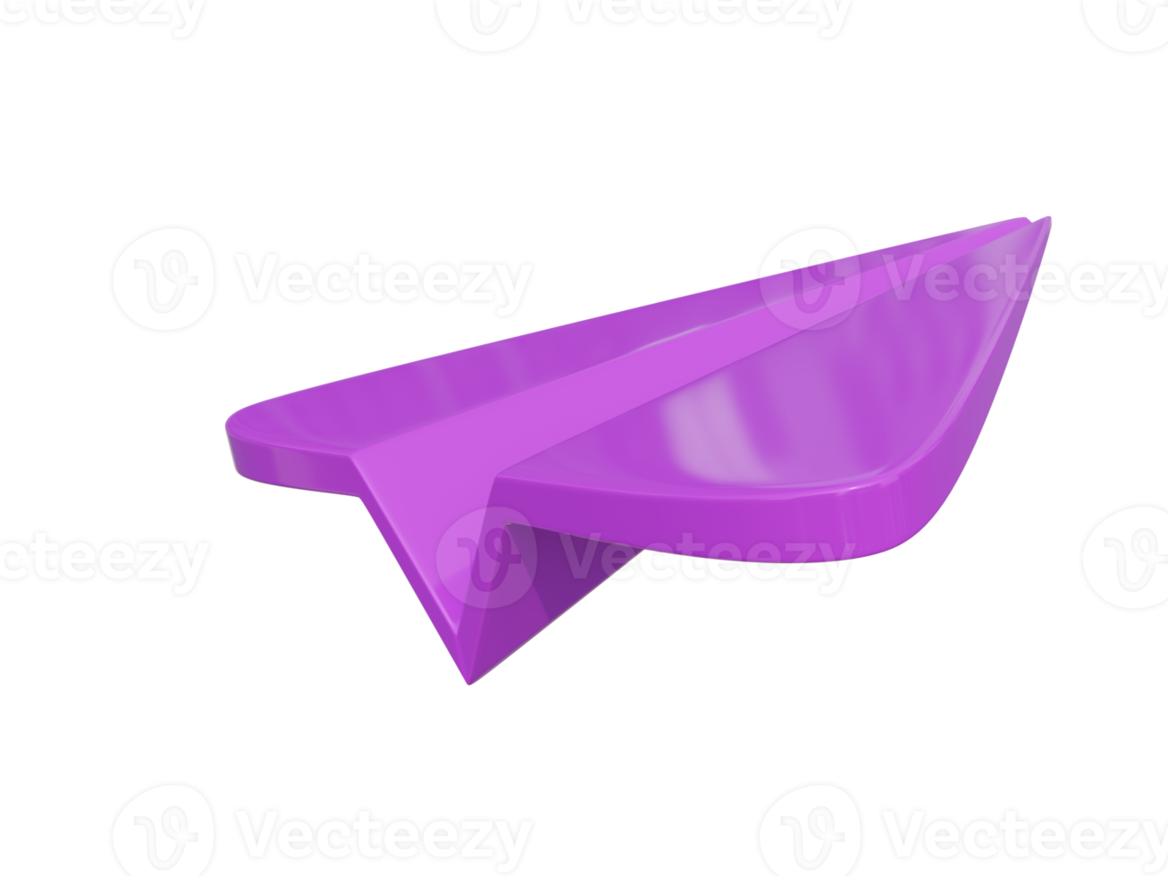 Violet paper airplane icon. 3d render. png