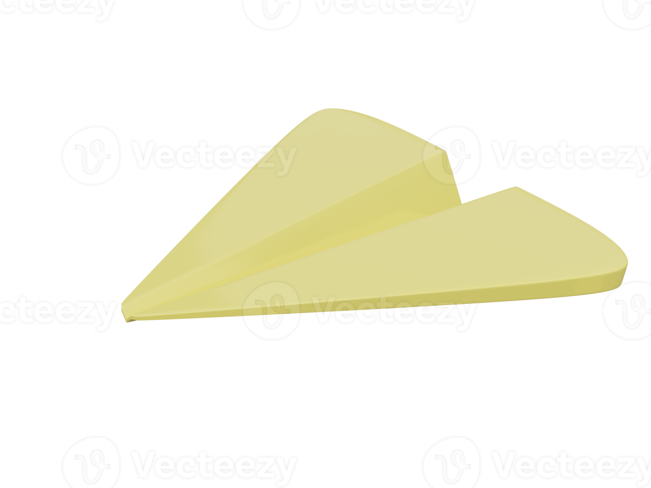 gul papper flygplan ikon. 3d framställa. png