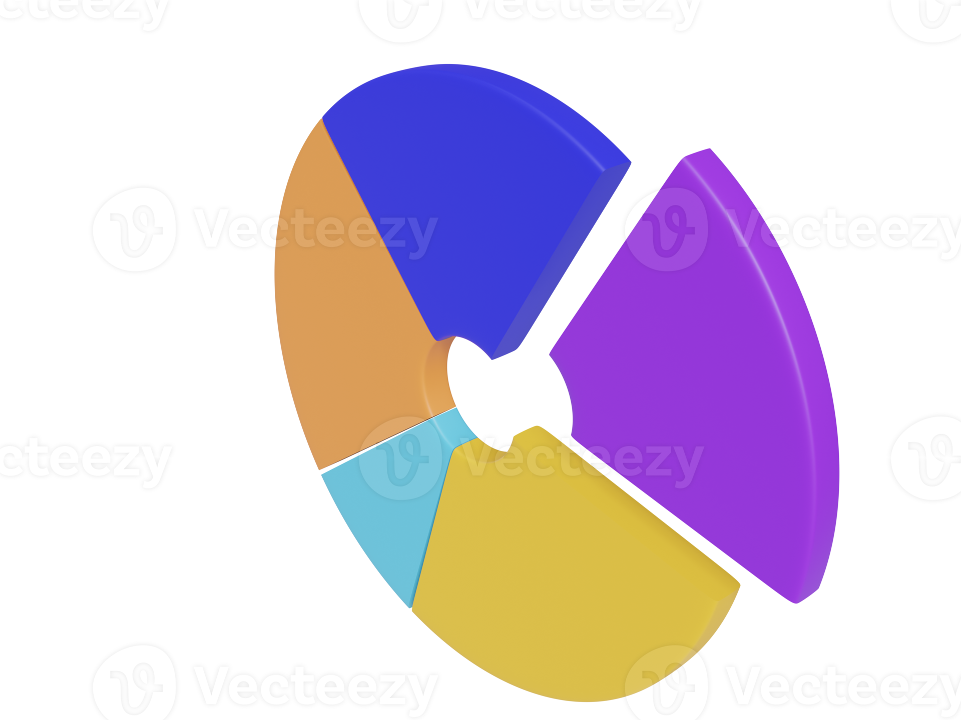 Colored round chart. 3d render. 16654076 PNG
