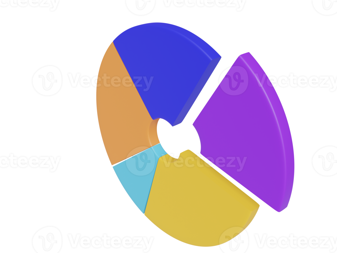 gráfico redondo de colores. procesamiento 3d png