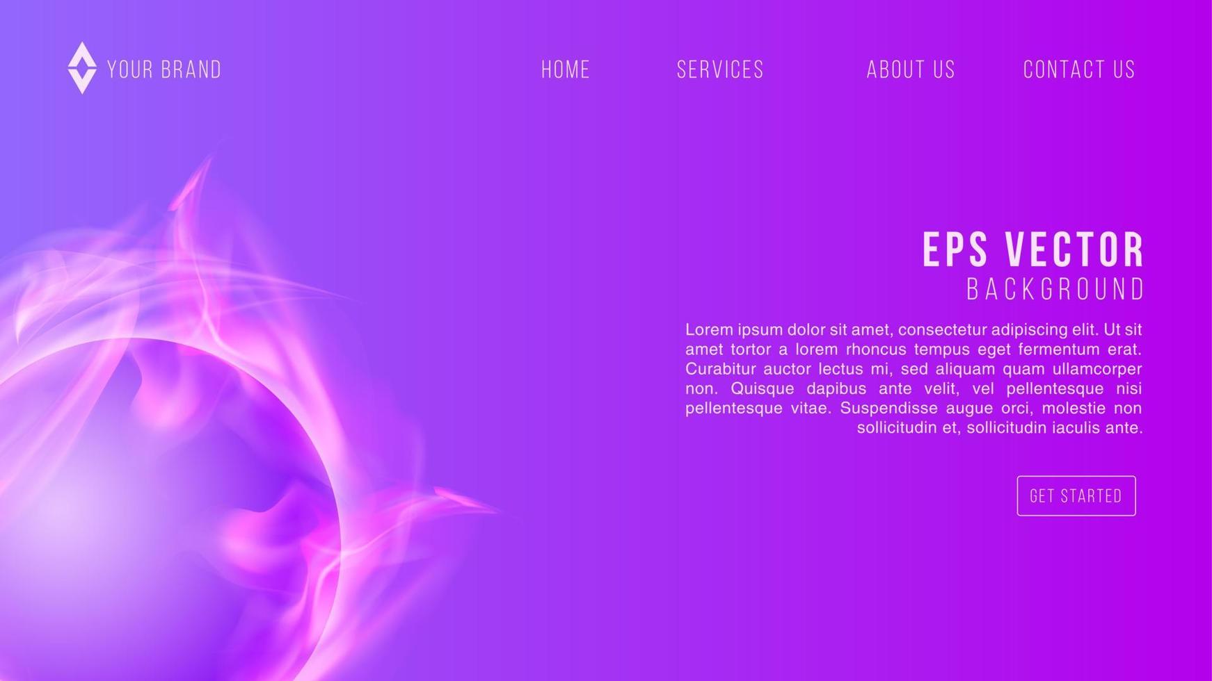 Landing Page Website Template Vector. Abstract purple gradient Vector illustration concepts of web page design for website and mobile website development. Easy to edit and customize.